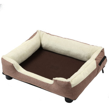 Pet Life "Dream" Electronic Heating and Cooling Pet Bed, Brown, Medium