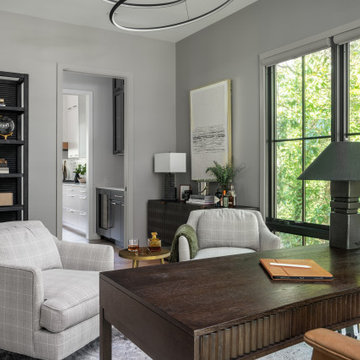 North Arlington Virginia Moody Masculine Home Office Study