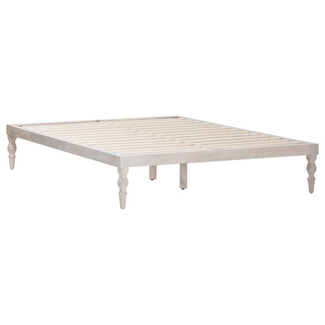 Rhonda Platform Bed, Whitewash, Queen