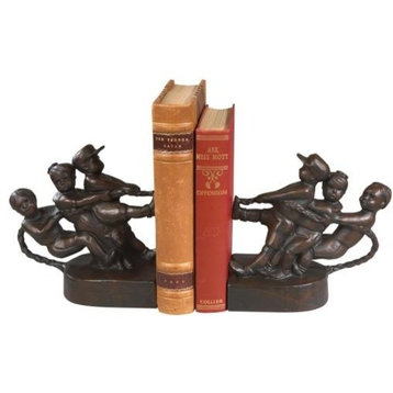 Bookends Tug of War Large Hand Painted Resin OK Casting Tr