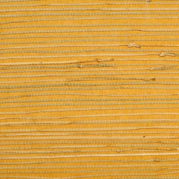 Rush Regular Orange Grass Cloth Wallpaper, Double Roll