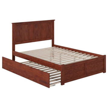 AFI Madison Full Solid Wood Bed with Twin Trundle in Walnut