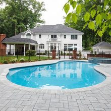 pool decking and driveway