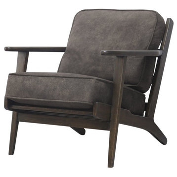 New Pacific Direct Albert 19" Fabric Accent Chair in Gray/Dark Brown