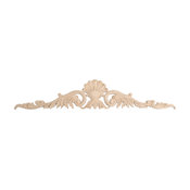 Hand-Carved Hard Maple Acanthus Onlay Applique, 4.38"H