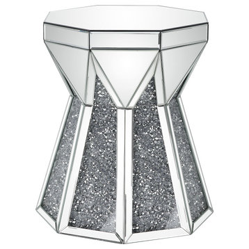 Noralie End Table, Mirrored and Faux Diamonds