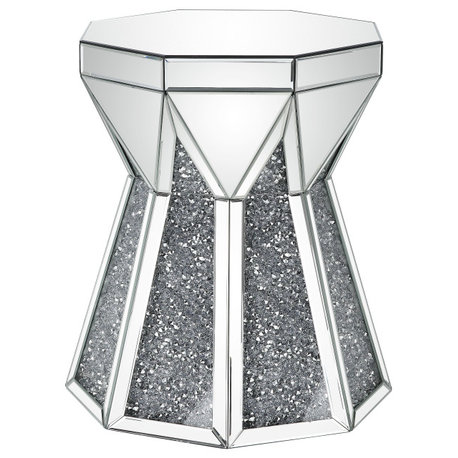 Noralie End Table, Mirrored and Faux Diamonds