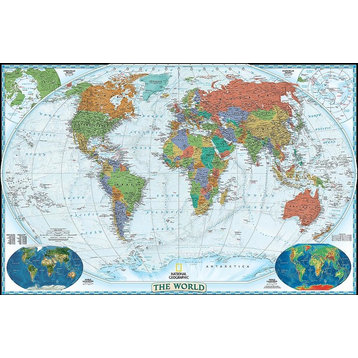Decorator World Map Wall Mural, Self-Adhesive Wallpaper