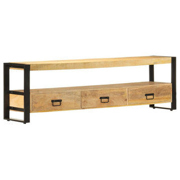 vidaXL TV Stand TV Unit Sideboard TV Console Media Cabinet Solid Mango Wood