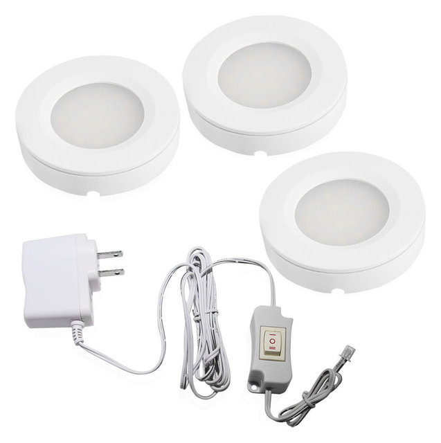 Set Of 3 Led Under Cabinet Lighting Kit 2watt Puck Lights Set Of 3 Led Under Cabinet Lighting Kit 2watt Puck Lights