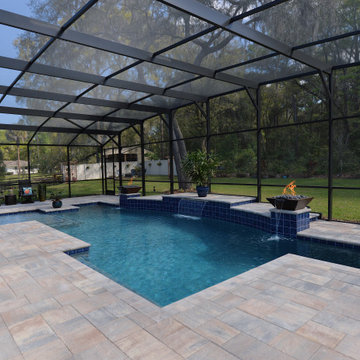 Custom Swimming Pool with Fire and Water Features in Apopka, Florida