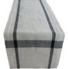 Handcrafted Sustainable Linen Table Runner, Indigo Stripe