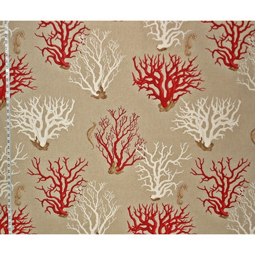 Seahorse Coral Fabric Red, Standard Cut
