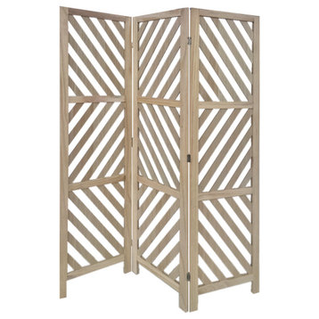 HomeRoots 3 Panel Room Divider With Tropical leaf