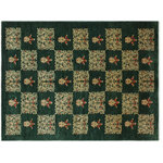 Bareens Designer Rugs - Oriental Ziegler Latia Green Tan Hand-Knotted Wool Rug - 6'1'' x 9'5'' - Enhance the ambiance of your home with this magnificent Persian-influenced Turkish hand-knotted rug made by skilled artisans capable of creating the most exceptional vegetable dyes and hand-spun wool. This exquisite handmade rug is a one-of-a-kind Peshawar Kafkaz, otherwise identified as Chobi, Chobi Peshawar, Oushak, or Ziegler rug. These handmade rugs are crafted in Pakistan utilizing superior-quality wool imported from Australia, New Zealand, and Korea in two types of weaves: the Persian weave and the Mori weave. This rug is meticulously crafted by hand using the finest natural vegetable dyes extracted from local plants. The artisans use a blend of hand-spun local and fine merino wool, resulting in a rug with a compelling texture, higher lanolin content, and longer staple. The artisans occasionally incorporate natural or artificial silk into the pile to enhance specific motifs. The finished product is an awe-inspiring execution of flawless design and an understated palette that exudes elegance.