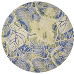 KAS - KAS Sparta 3105 Blue/Green Silhoutte Area Rug, 7'6" Round - Our Sparta Collection is an exclusively designed line of hand-tufted carpets with an antique finish. These rugs are made in China using high density Chinese wool. Classic and new designs in floral and other styles have been constructed using current color trends. These rugs are finished with a vintage vegetable-dyed look and abrash effect. The combination of fresh colors, striking design and a rustic finish gives this collection unique trend-setting characteristics.