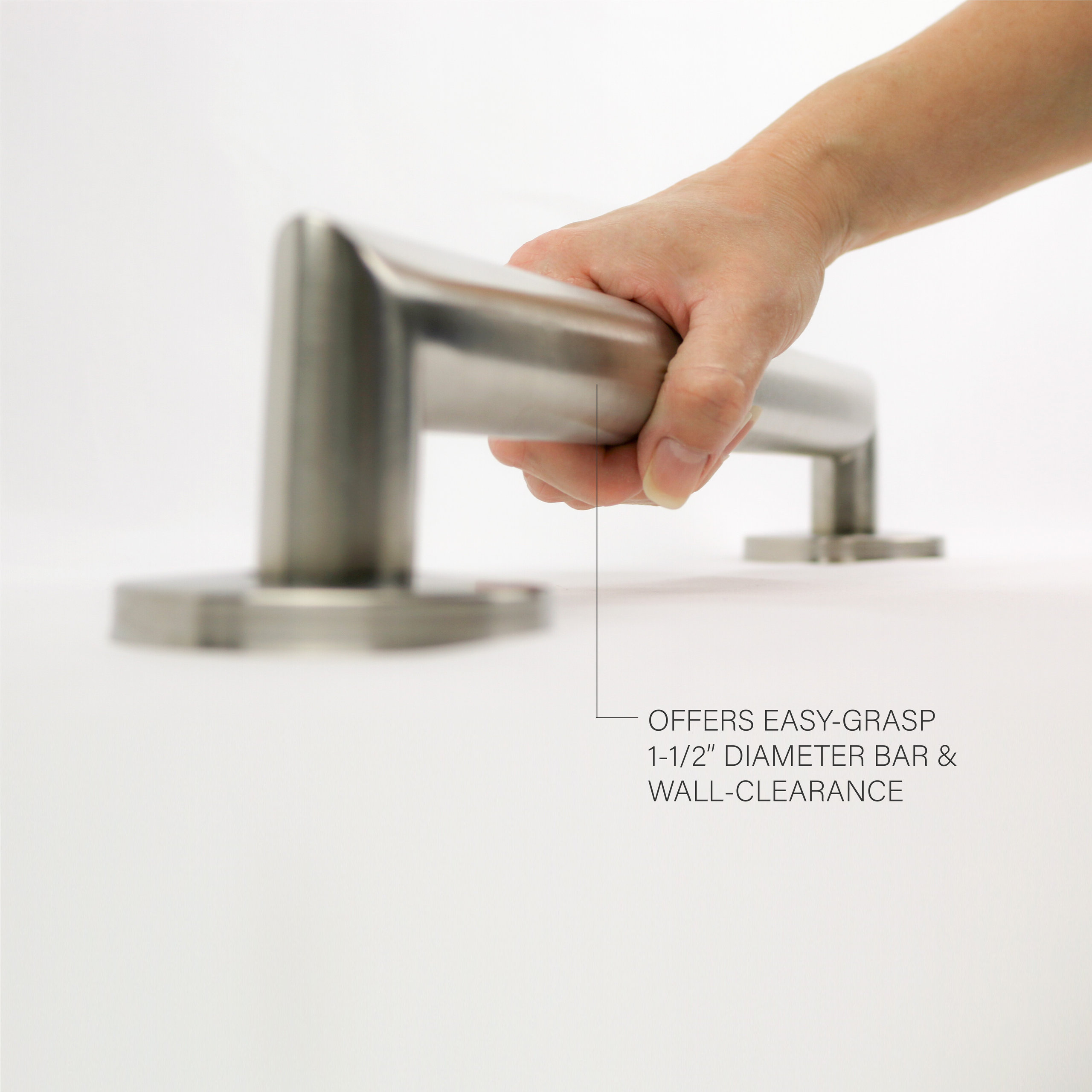 Coronado Designer Oval Bathroom Shower Grab Bar, Mitered Corners, Polished, 12"