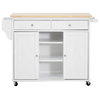 Baxton Studio Meryland White Modern Kitchen Island Cart