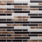 CNK TIle - 9.25"x11" Peel and Stick Random Mosaic, Glass and Stone Look - These Tiles are made of a clear gel component which gives its 3-dimensional glass and stone look.