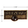 BREEZEWAY Switch Plate Tags Cast Brass Name Plate Label Renovators Supply