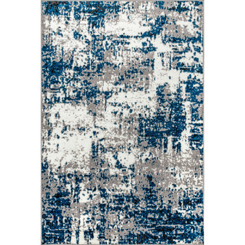 nuLOOM Indira Abstract Modern Area Rug, Blue 4' x 6'