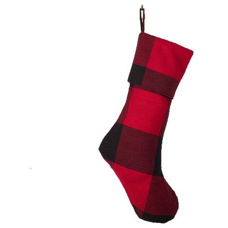 Buffalo Plaid Design Decorative Cotton Christmas Stocking