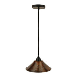 Premier Copper Hand Hammered Copper 9&Prime; Cone Pendant Light L500DB - Pendant Lighting