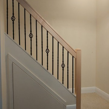 Maple railing for basement stairs