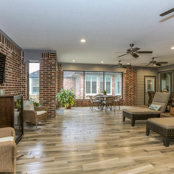 Room Addition with Indoor BBQ Grill and Modern Bath Remodel