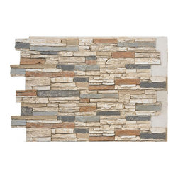 ALPINE FAUX DEEP STACKED STONE- 36"H x 48"W - Wall Panels