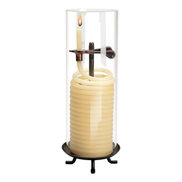80 Hour Vertical Beeswax Candle With Hurricaine Glass