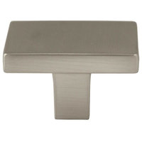 Contemporary Square Cabinet Knob, 1 1/2", Satin Nickel