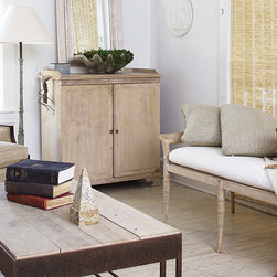 Harwood Coffee Table, Weatherly Chest, Law Club Chair, Bridge Floor Lamp - Furniture