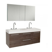 Fresca Opulento Gray Oak Double Sink Bathroom Vanity