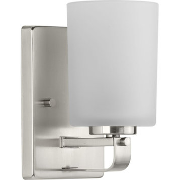 League Collection 1-Light Modern Farmhouse Vanity Light, Brushed Nickel