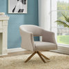 Safavieh Couture Quartz Swivel Accent Chair, Pale Taupe/Gold