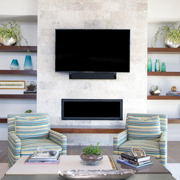 Contemporary Family Room with Stunning Texas Hill Country Views