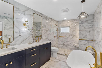 Inspiration for a modern bathroom remodel in Orange County
