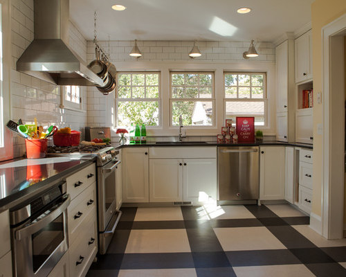 White Kitchen Floor Tiles | Houzz