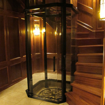 Glass Elevator in Staircase