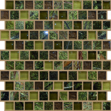 12"x12" Offset Imagination Mosaic, Set Of 4, Wild Forest