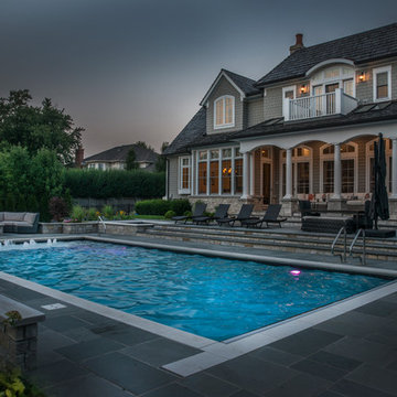 Highland Park,IL Swimming Pool, Separate Elevated Hot Tub, Sunshelf w/ Bubblers