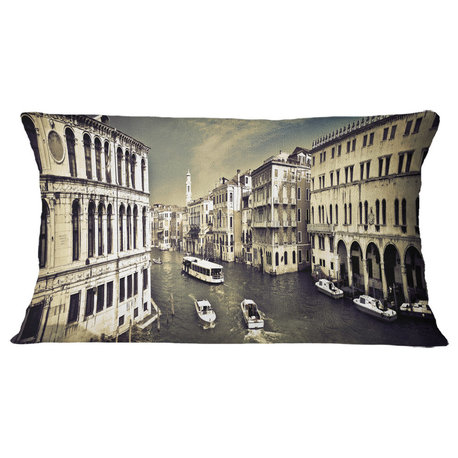 Venice Cityscape Photography Throw Pillow, 12"x20"