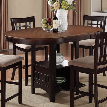 Coaster Lavon Extendable Wood Counter Height Dining Table in Chestnut