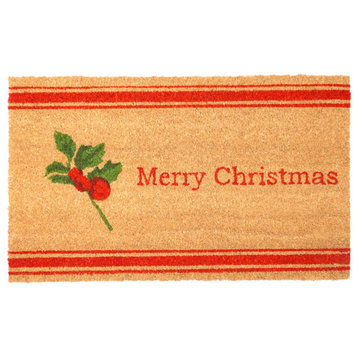 Calloway Mills 107541729 Merry Chirstmas Holly Berry Doormat 17"x29"