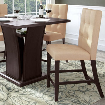 CorLiving Bistro Counter HeighDining Chairs in DeserSand Tufted Fabric, Set of 2