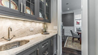 Iceberg Quartzite bar with full backsplash and undermount sink