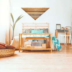 Reclaimed wood wall triangle - Mixed Media Art