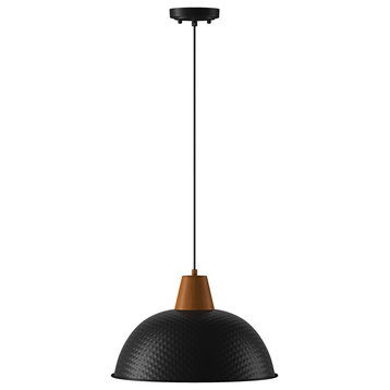 Industrial 1-light Metal Pendant Lighting Fxiture For Kitchen Island, Black