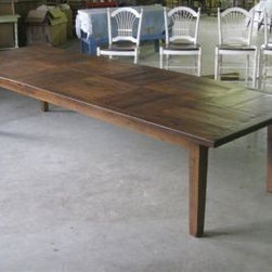 Old Oak Inlaid Farm Table - Dining Tables
